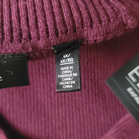 Rafaella Sportswear Pleated Long Sleeve Mock Neck Dress - Picture 7 of 9